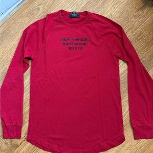 Forever 21 Men's Red Long-Sleeve Graphic Crewneck Sweatshirt